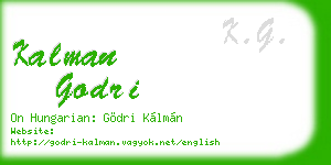 kalman godri business card
